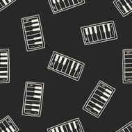 piano doodle seamless pattern background N5