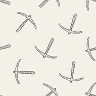 pickaxe doodle seamless pattern background