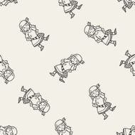 pirate doodle seamless pattern background