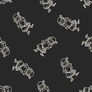 pirate doodle seamless pattern background N2
