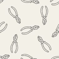 plier doodle seamless pattern background