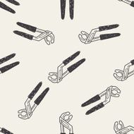 plier doodle seamless pattern background N3