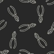 plier doodle seamless pattern background N5