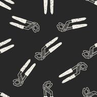 plier doodle seamless pattern background N7