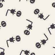 plug doodle seamless pattern background