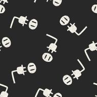 plug doodle seamless pattern background N2