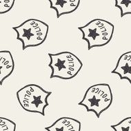 police Badge doodle seamless pattern background