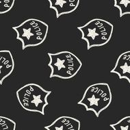 police Badge doodle seamless pattern background N3