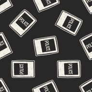 police station doodle seamless pattern background N2