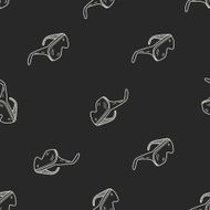 Protective glasses doodle seamless pattern background