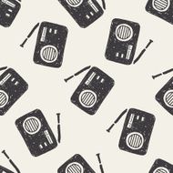 radio doodle seamless pattern background