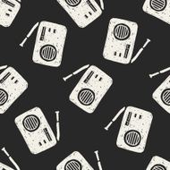 radio doodle seamless pattern background N2