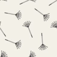 rake doodle seamless pattern background