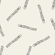 Recorder doodle seamless pattern background