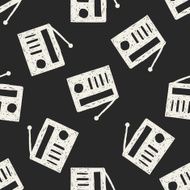 radio doodle drawing seamless pattern background N2