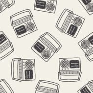 radio doodle seamless pattern background N4