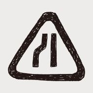 road narrow merge doodle N10