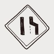 road narrow merge doodle N12