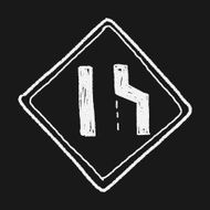 road narrow merge doodle N16