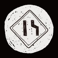 road narrow merge doodle N20