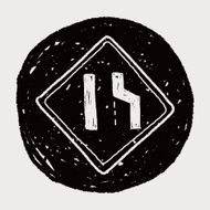 road narrow merge doodle N24