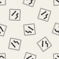 road narrow merge doodle seamless pattern background N4