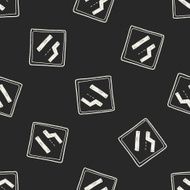 road narrow merge doodle seamless pattern background N8
