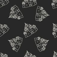russia castle doodle seamless pattern background N2