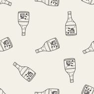 sake doodle seamless pattern background