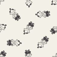 samurai doodle seamless pattern background