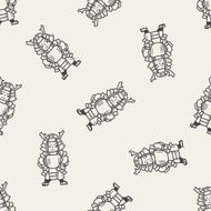 samurai doodle seamless pattern background N2
