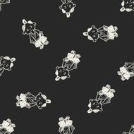 samurai doodle seamless pattern background N4