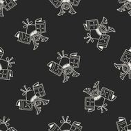 samurai helmet doodle seamless pattern background N2