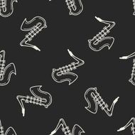 Saxophone doodle seamless pattern background N2