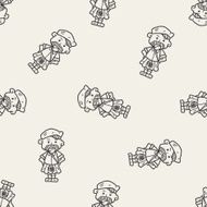 scotland man doodle seamless pattern background