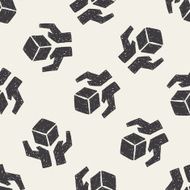 shipping box doodle seamless pattern background