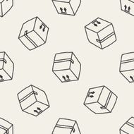 shipping box doodle seamless pattern background N3
