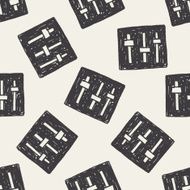 sound control doodle seamless pattern background N3