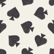 Spades doodle seamless pattern background