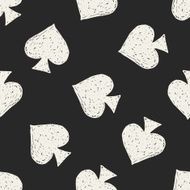 Spades doodle seamless pattern background N2