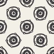 speaker doodle seamless pattern background