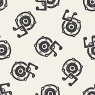 speaker doodle seamless pattern background N2