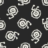 speaker doodle seamless pattern background N5