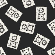 speaker doodle seamless pattern background N6