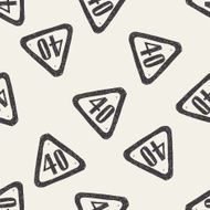 speed limit doodle seamless pattern background