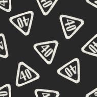 speed limit doodle seamless pattern background N3