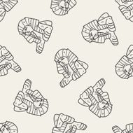 Sphinx doodle seamless pattern background