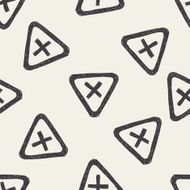 stop sign doodle seamless pattern background