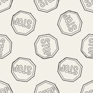 stop sign doodle seamless pattern background N3