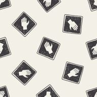 stop sign doodle seamless pattern background N4